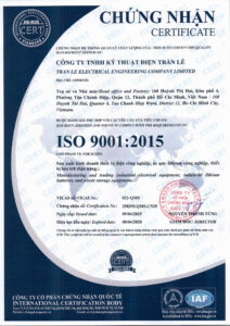 CÔNG TY TNHH KỸ THUẬT ĐIỆN TRẦN LÊ đạt chứng nhận ISO 9001:2015 – Hệ thống quản lý chất lượng theo tiêu chuẩn quốc tế